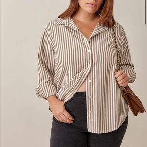 Reformation NWT Parker Relaxed Shirt - Mojave Stripe M